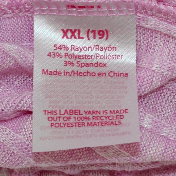 NEW No Boundaries Soft Pink Long Sleeve V NeckShirt Women Size XXL - Picture 4 of 4